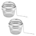 Hemoton 2pcs Stainless Steel Mesh Strainer with Hook for Tea and Cooking