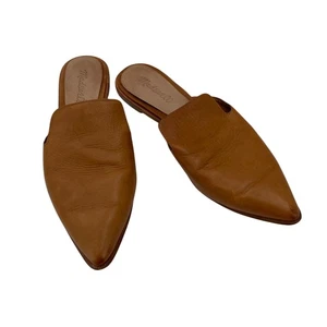 Madewell Brown Leather Pointed-Toe Mules Size 8.5 - Picture 1 of 7