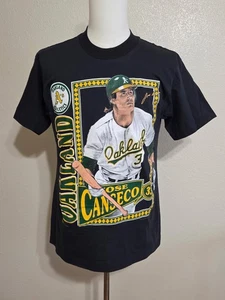 VTG Oakland Athletics MLB Jose Canseco Nutmeg Single Stitch T-Shirt Sz L - Picture 1 of 10