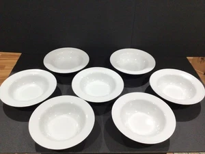 Pier 1 leuchtende weiße Schalen Rand Suppen-, Pastaschalen 7er Set *BITTE LESEN* - Bild 1 von 10