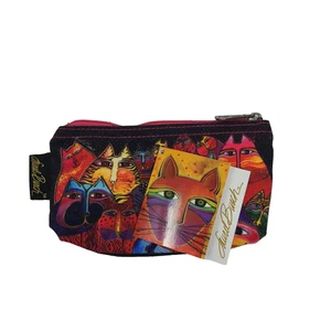 LaurelBurch Sacchetto con cerniera per gatti 7 x 4 borsa per trucco rosa LB4102 - Foto 1 di 6