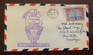 1928 Air Mail First Flight Chicago to Atlanta Champaign Illinois  - Picture 1 of 1