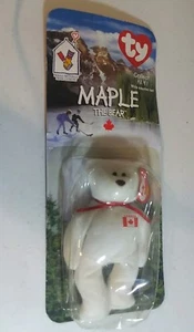 Ty Mcdonald's Maple The Bear Beanie Baby nato 1 luglio 1996 NUOVO 1993 ETICHETTA ERRORE - Foto 1 di 2
