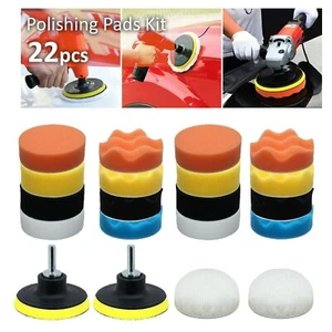 22pcs 3" Buffing Waxing Polishing Sponge Pads Kit Set For Car Polisher Drill AUS - Picture 1 of 11