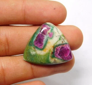 Splendida pietra preziosa cabochon verde naturale rubino zoisite 38 ct. ME-7868 - Foto 1 di 6