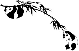 Panda Black and White Minimalist Wall Decal / Decorative Sticker - Picture 1 of 3