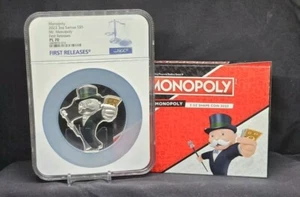 2023 SAMOA $5 - MR. MONOPOLY - NGC PL70 FR - 999 3oz SILVER COIN - Picture 1 of 11