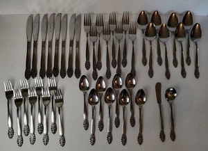 Lot of (42) vintage United Silver Co. stainless Japan flatware Service for 8 - Picture 1 of 16
