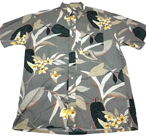 Vintage Chaps Ralph Lauren Shirt Men Medium Hawaiian Button Up Floral Leaf 90s - Picture 1 of 9