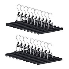 Relaxdays 10024660_683 Cintres Set de 20 Pantalons et Jupes métal Caoutchouc Pin