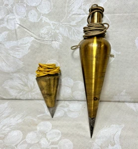 Pair of Brass Plumb Bobs to Use w/ a Surveyor Transit - Picture 1 of 12