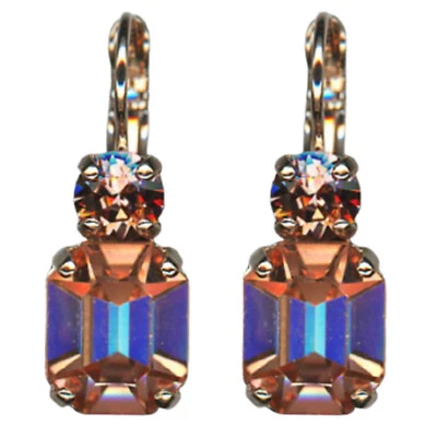 Pendientes Mariana Preciosos Corte Esmeralda Vintage Rosa Cristales Austriacos Euploea Co... Foto 1 de 3