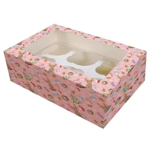 Magical Woodland Festive Christmas Box Duel inserts for Standard & Mini Cupcakes - Picture 1 of 2