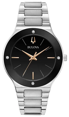 Bulova Millennia Men's Quartz Black Dial Silver Tone Watch 43MM 96E117 - Image 1 of 4