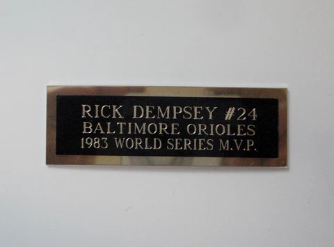 Rick Dempsey Baseball Card Plaque or Baseball Ball Cube Nameplate 1" X 3" Cover