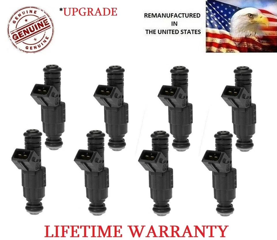 OEM 4 Hole UPGRADED 8x Fuel Injectors For 1996-1998 JEEP Grand Cherokee 5.2L V8 - Image 1 of 1