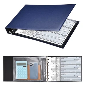 7 Ring Check Binder, 3-On-A-Page Business Checkbook Holder, 500 Checks Dark Blue - Picture 1 of 7