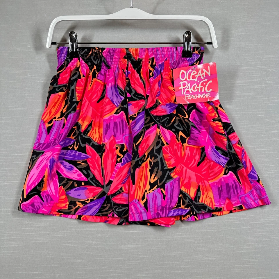 Pantalones Cortos DE COLECCIÓN Ocean Pacific Rosa Niñas Medianos Playa Floral Años 90 Neón EE. UU. OP Foto 1 de 4
