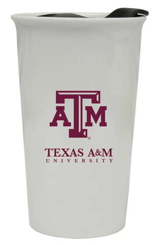 Texas A&M Aggies Double Walled Ceramic Tumbler Set-NCAA Travel Mug 2pk Cover