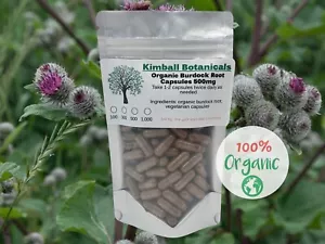 Organic Burdock Root, Vegetarian Capsules 500mg Pure, Made fresh to order - Picture 1 of 1