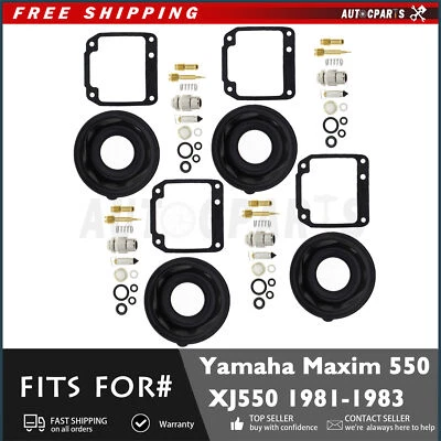 4 SET For YAMAHA XJ550 MAXIM XJ550R SECA 1981-1983 Carburetor Repair Rebuild Kit - Image 1 of 4