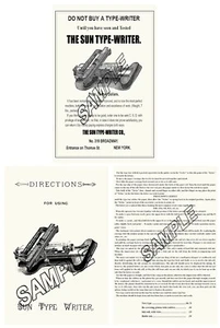 Instrucciones para máquina de escribir Sun + reproducciones publicitarias adicionales - Imagen 1 de 4