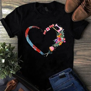 Sewing Heart T-shirt - Artistic Design for Quilters, Tailors & Craft Enthusiasts - Picture 1 of 1