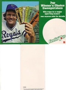 1981 George Brett 7 UP Lot Gewinnspiel Poster und Werbung F20 - Bild 1 von 5