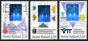 Finland 886-888, MNH. Mi 1175-1177. Finnish Technology, 1992. Holographic image. - Picture 1 of 1
