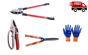 Gardening Tool Set Ratchet Pruner, Ratchet Shears, Anvil Looper + Gloves / Sets - Picture 1 of 6