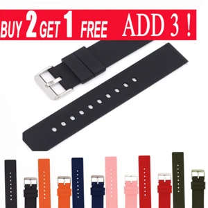 SOFT SILICONE RUBBER WATCH SMART BAND STRAP 12MM to 24MM QUICK RELEASE UK - Picture 1 of 17