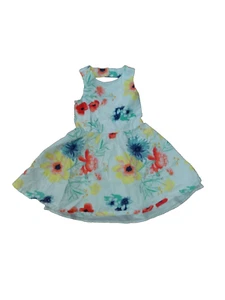 Girls Crazy 8 White Flowers Sleeveless Layered Lined Spring Summer Dress size 6 - Picture 1 of 10