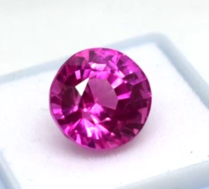 Flawless Pink Sapphire 11.00 CT Round Cut GGI Certified Loose Gemstone - Picture 1 of 4