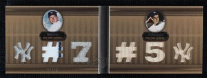 2007 Triple Threads Double Combo Relics Sepia /27 Mickey Mantle Joe DiMaggio HOF