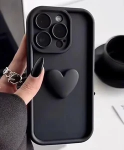 Coque pour iPhone 15 14 13 Max Plus 12 11 jolie coque téléphone 3D Love Heart silicone - Photo 1 sur 8