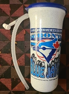 Vintage 1993 MLB Toronto Blue Jays Pop-Tops Water Bottle With Straw 90s Baseball - Picture 1 of 13