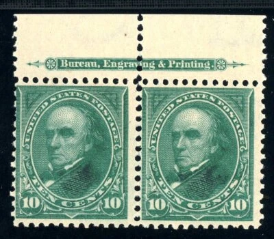 Scott 273 OG MH FVF US 1895 Bureau Issue Webster Imprint Pair SCV $395+ - Image 1 of 2