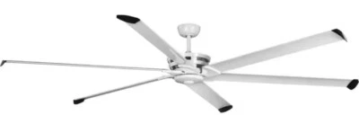 Ventilador de techo Progress Lighting Huff Collection interior/exterior 96" blanco satinado Foto 1 de 4