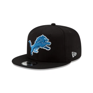 Detroit Lions New Era Black 9Fifty Basic Snapback Adjustable Hat - Picture 1 of 3