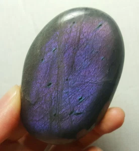 TOP 66.3G Natural Polished Purple Rainbow Labradorite Stone Crystal Healing B88 - Picture 1 of 12