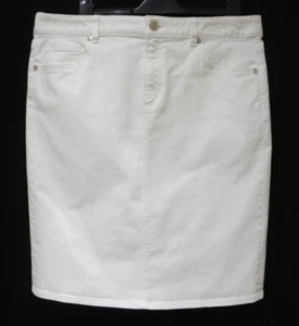 SPORTSCRAFT WHITE DENIM STRETCH PENCIL SKIRT Approx. UK SIZE 14 - Picture 1 of 5