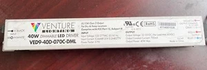 VENTURE LED Driver VED9-40D-070C-DML 120-277VAC  32-55VDC 700mA 40W MAX DIMMING - Picture 1 of 2
