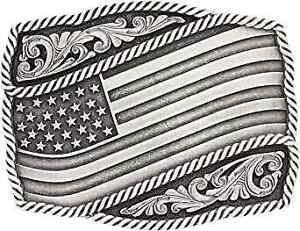 Montana Silversmiths American Flag Series Attitude Western Buckle Waving Flag -
