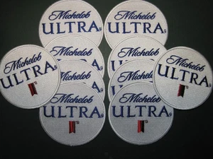 BEER PATCH MICHELOB ULTRA CIRCLE WHOLESALE 10 PIECE LOT 100% EMBROIDERY IRON ON - Picture 1 of 7
