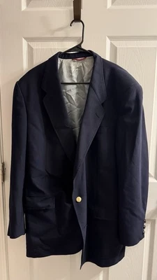 JACK NICKLAUS Tournament Series Sport Coat Blazer Men 44R Navy Blue Gold Button - Image 1 of 4
