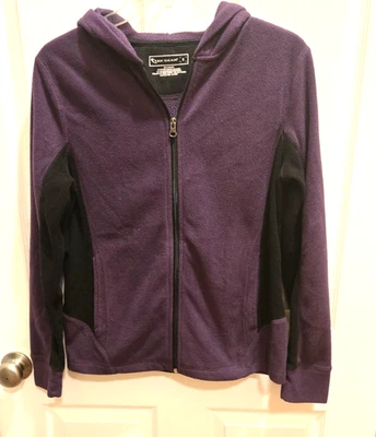 Фиолетовый флис с черными акцентами с капюшоном с карманами куртка Tek Gear размер маленький - Изображение 1 из 4