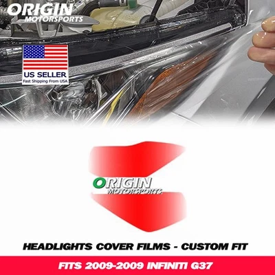 PreCut Headlights Protection Clear Covers Bra Film Kit PPF Fits 2009-2009 G37 - Image 1 of 4