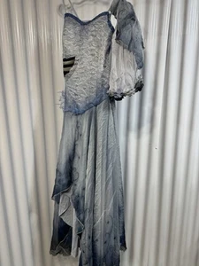 Vestido Disfraz Tim Burtons Cadáver Novia Rubíes Incluye Velo Talla Mediana - Imagen 1 de 9