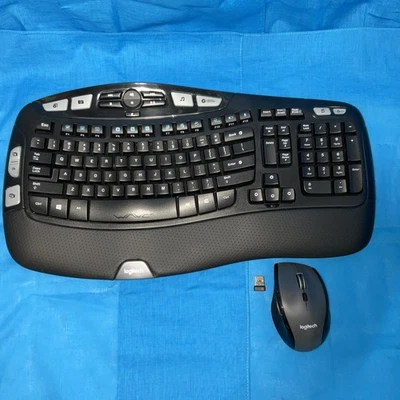 LOGITECH Comfort Wave MK570 Wireless Keyboard & Mouse M705 USB A Dongle Gaming - Image 1 of 4