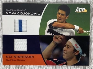 2012 Ace Authentic Grand Slam 3 Novak Djokovic Kei Nishikori Relic #DN-DM3 - Picture 1 of 2